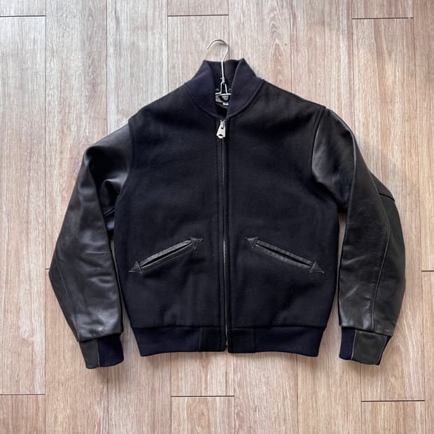 헤리티지 플로스 레더 바시티 자켓 / S