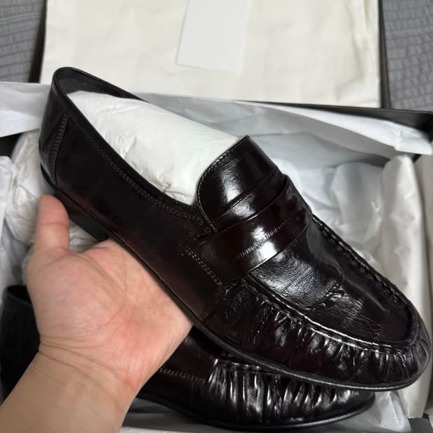 [41,42,43E] 더 로우 eel loafer 브라운