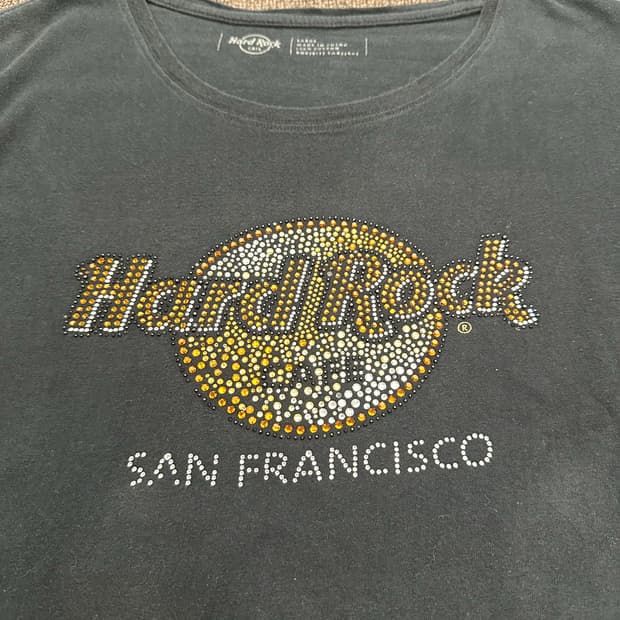 L)Hard Rock 비즈 로고 블랙 반팔