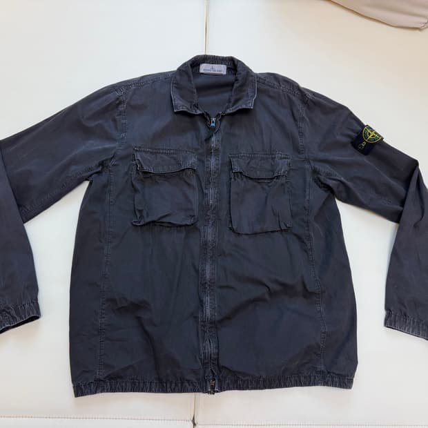 스톤 아일랜드 114WN 올드이펙트 오버셔츠 블랙 L - 22SS