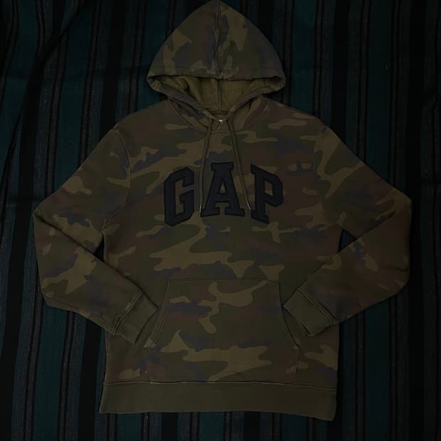 [S] GAP 갭 카모플라쥬 우드랜드 카모 패턴 후드 티셔츠 