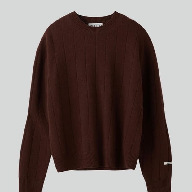 [OS] 렉토 러블리 라운드 넥 니트 레드 브라운