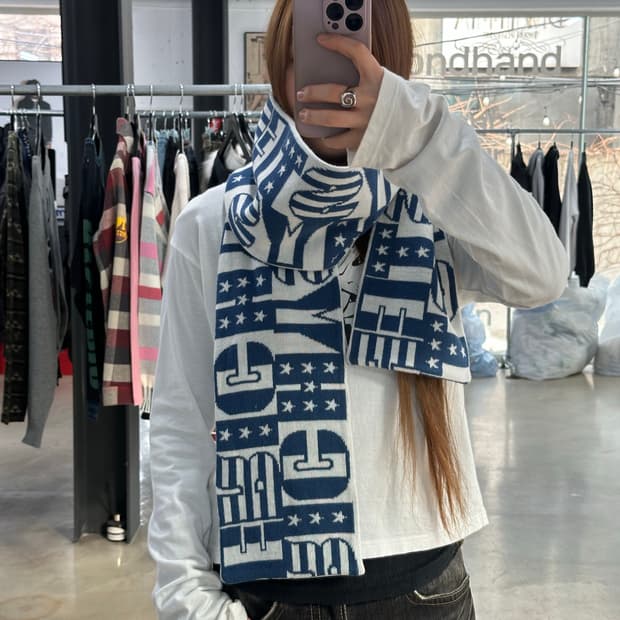 히스테릭글래머 스펠아웃 성조기 머플러