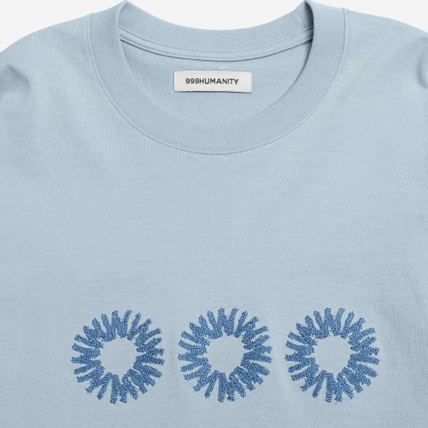 999휴머니티 EVD 로고 하프 티셔츠 (라이트 블루)