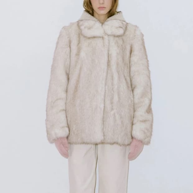 시눈 아이보리 퍼자켓