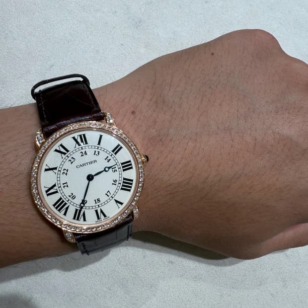 까르띠에 롱드 루이 다이아 베젤 36mm 풀세트