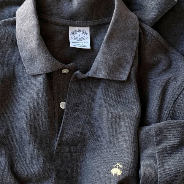 Cotton logo stitch pique shirt