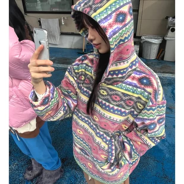 김아홉 에스닉 후리스 후디