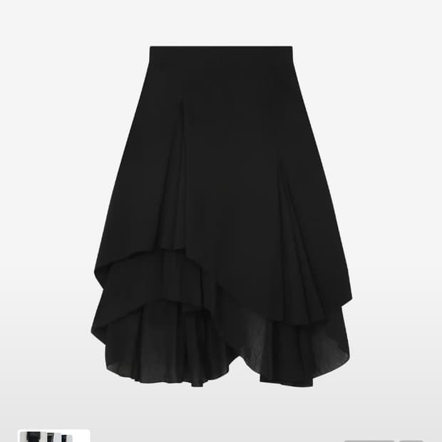 미세키서울 언발란스 레이어드 스커트 블랙 1