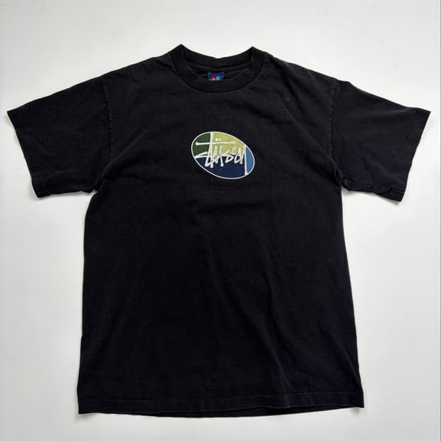 90s Stussy Oval Logo Tee (black)