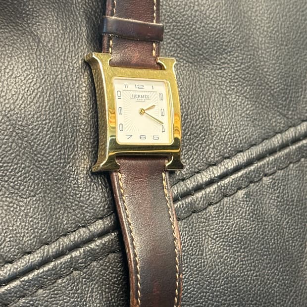 에르메스 H아워 가죽 시계