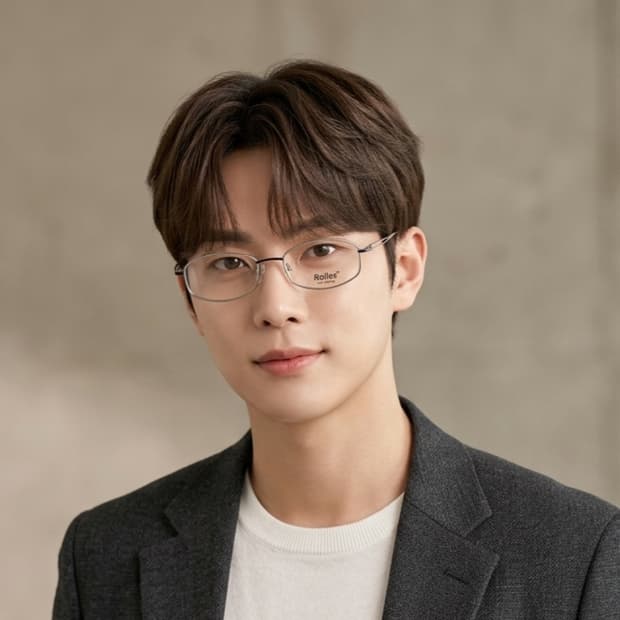 데드스탁 실버 메탈 긱시크  안티알러지 안경테 695