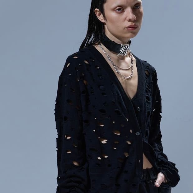 [XS]알써틴 R13 펀칭 가디건/블랙