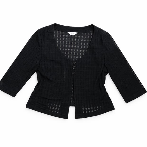 빈티지 블랙 시스루 니트 가디건