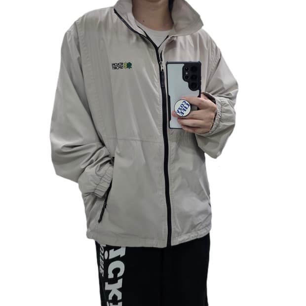 105 코오롱스포츠 올드스쿨 바람막이 베이지