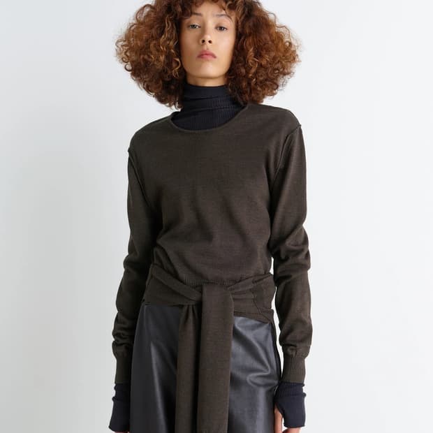 [XS,S,M]르메르 25fw 트롱프 뢰유 크루넥 니트/다크 카카오