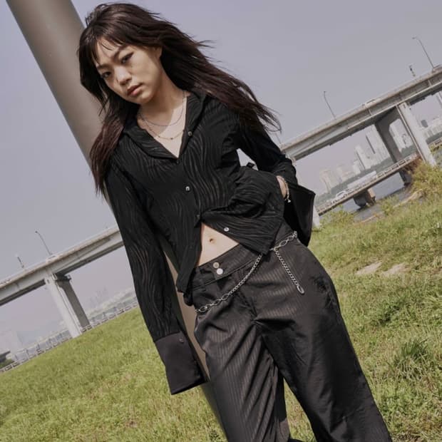 ASON 애즈온 LINING SATIN TROUSERS / BLACK