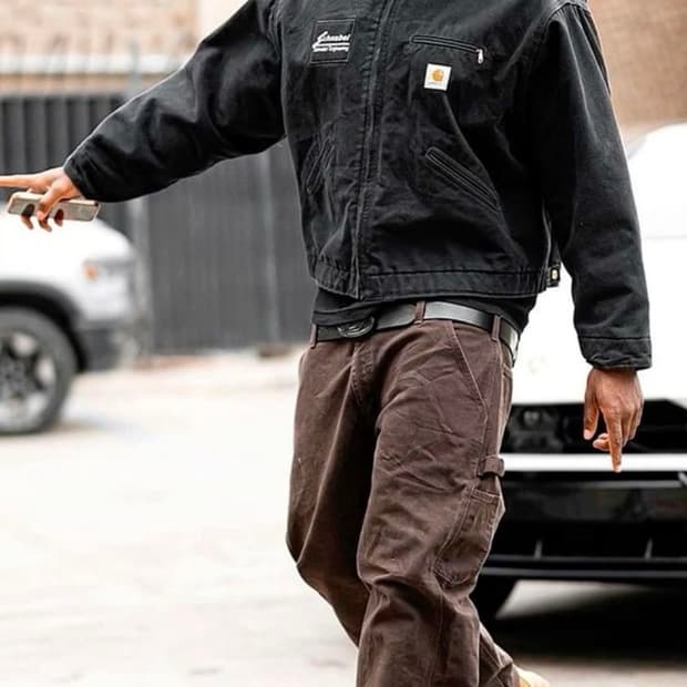 00s 칼하트 싱글니 카펜터 팬츠 브라운