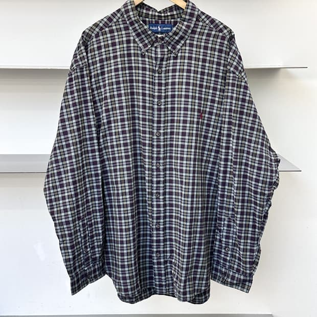 폴로랄프로렌 3XB 타탄 체크 빅 셔츠