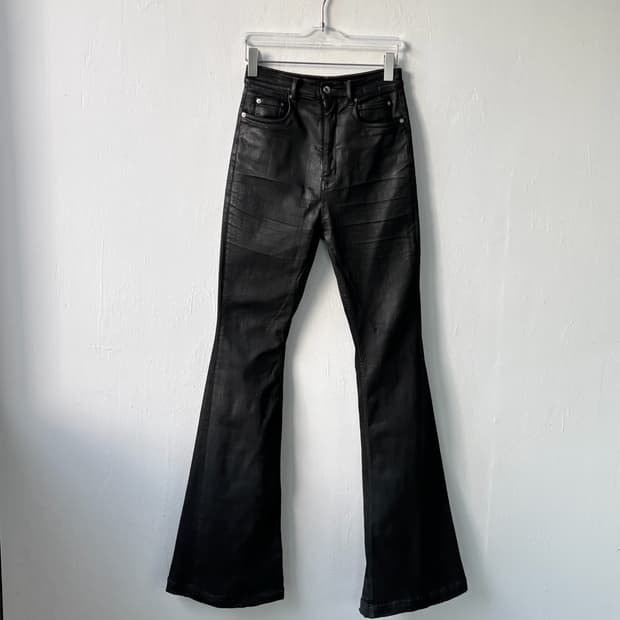 릭오웬스 볼란 부츠컷 왁스 진 sbw