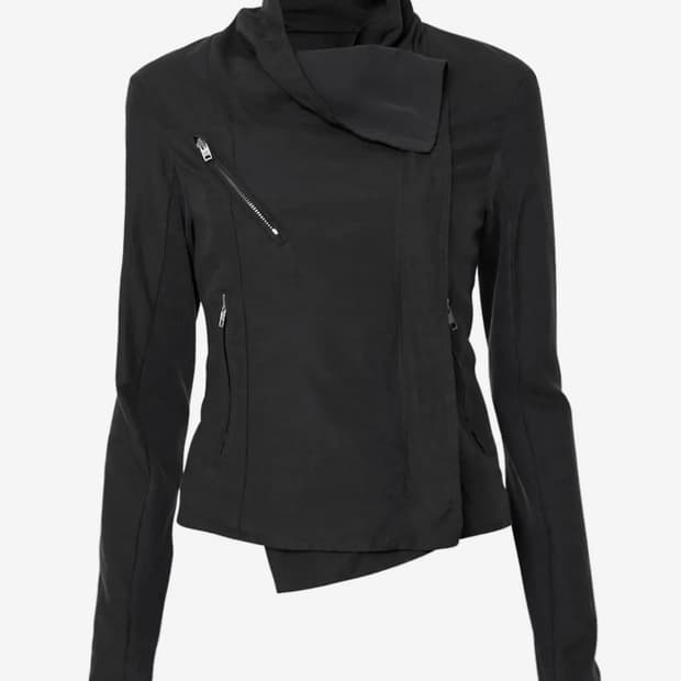 Asymmetrical Biker Jacket (FL-047_Black)