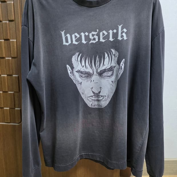 (2) 폴리테루 베르세르크 001 롱슬리브 데미지드 차콜