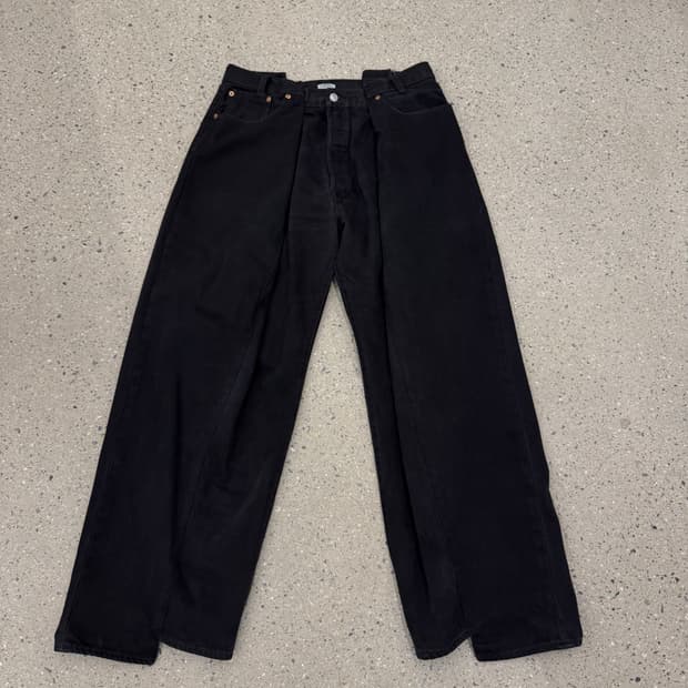 올드파크 4 tuck jean 블랙 라지