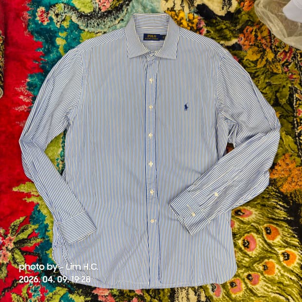 폴로 랄프로렌 블루 스트라이프 셔츠 XL