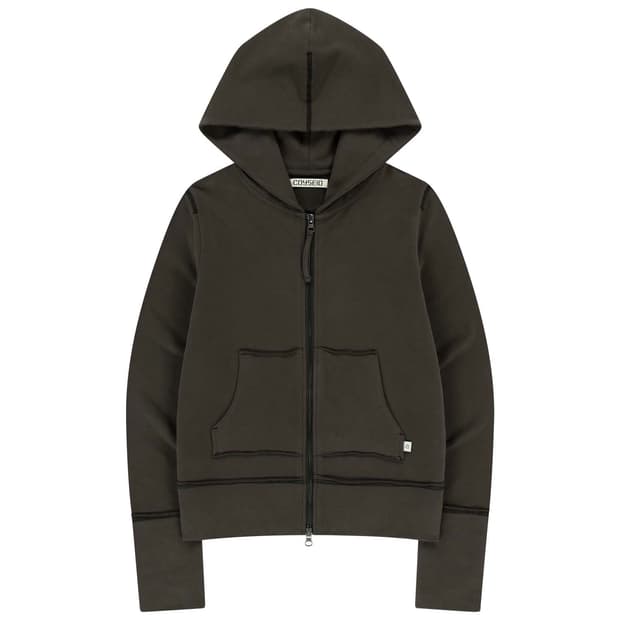 코이세이오 스티치 후드집업 다크브라운