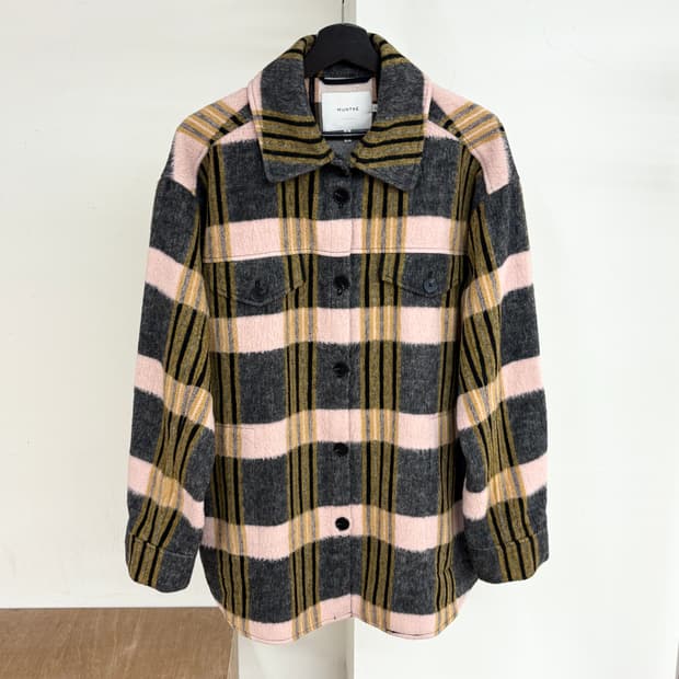 문테 멀티 체크 카라넥 울 블렌드 자켓