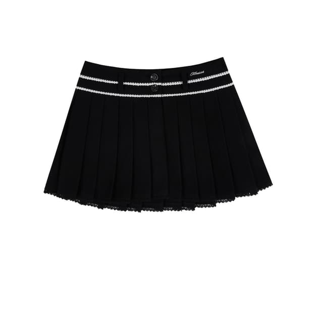 클리시어 문릿 레이스 플리츠 스커트 S