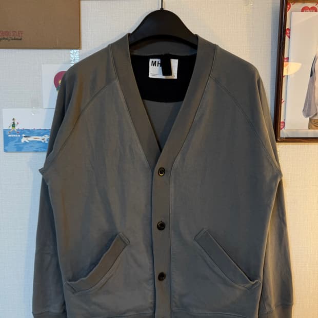 [L]MHL 마가렛 호웰 코튼 가디건 차콜 그레이