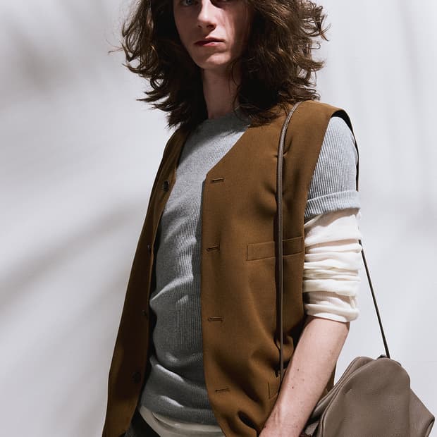 렉토 26SS 스냅 디테일 수트 베스트 오커