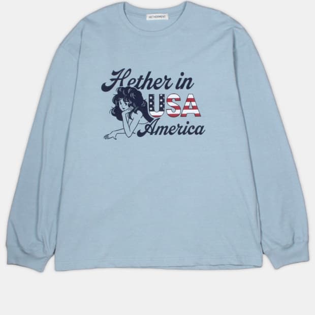 헤더먼트 america long sleeve tee