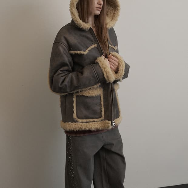 셋업이엑스이 HOODIE MUSTANG JACKET / BROWN