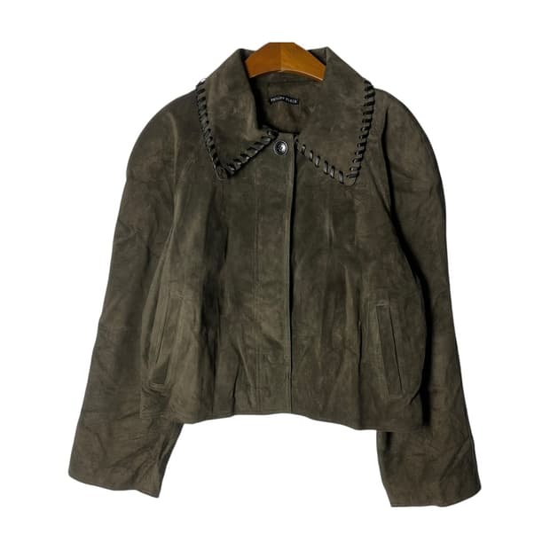 [JPN] 빈티지 스웨이드 크롭 레더자켓