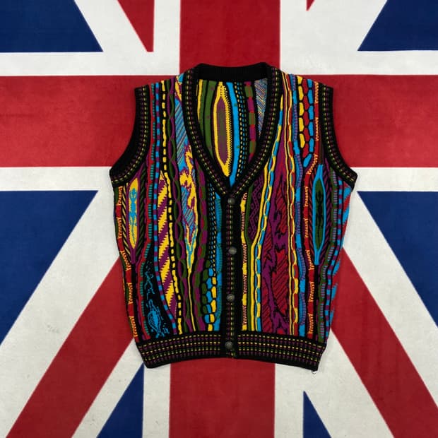 빈티지 케이블 조끼 가디건 실측 M - L 