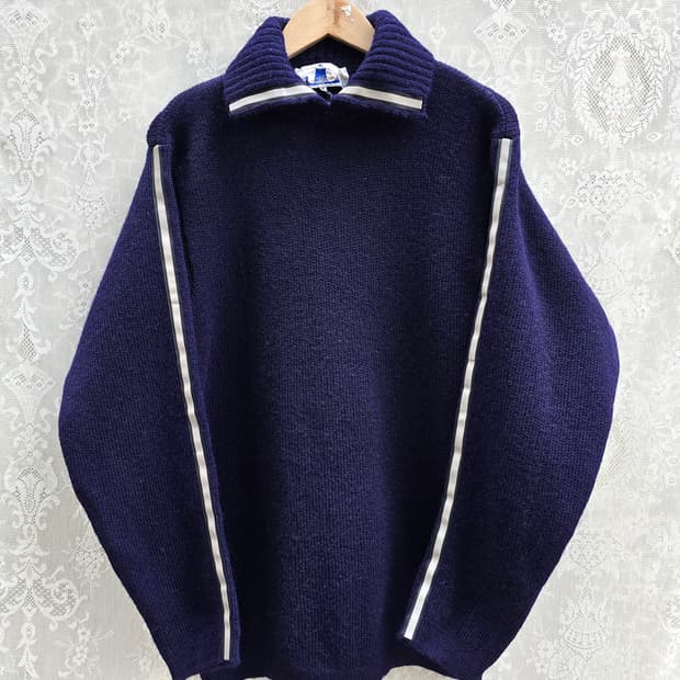 90s 셔틀랜드 울 피셔맨 니트 테플론 사양