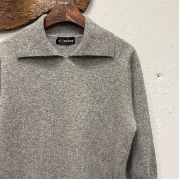 55) Cashmere 100 Knit Polo Top