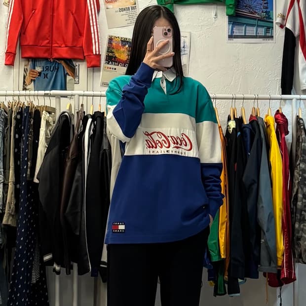타미힐피거 x 코카콜라 멀티컬러 럭비티 S