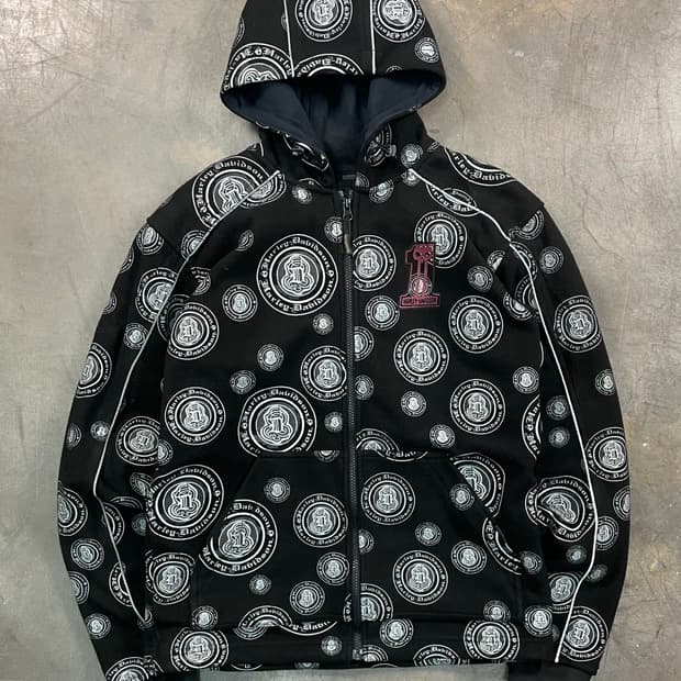 할리 데이비슨 올 오버 프린팅 스웻후드집업