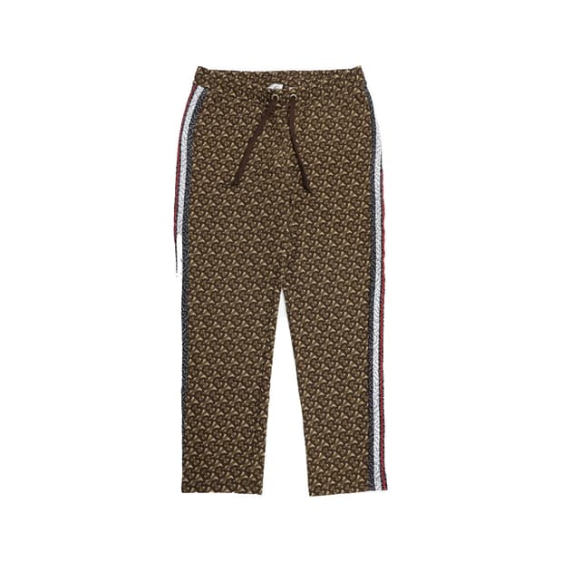 버버리 8018242 TB 모노그램 스트라이프 팬츠 면 브라운 
