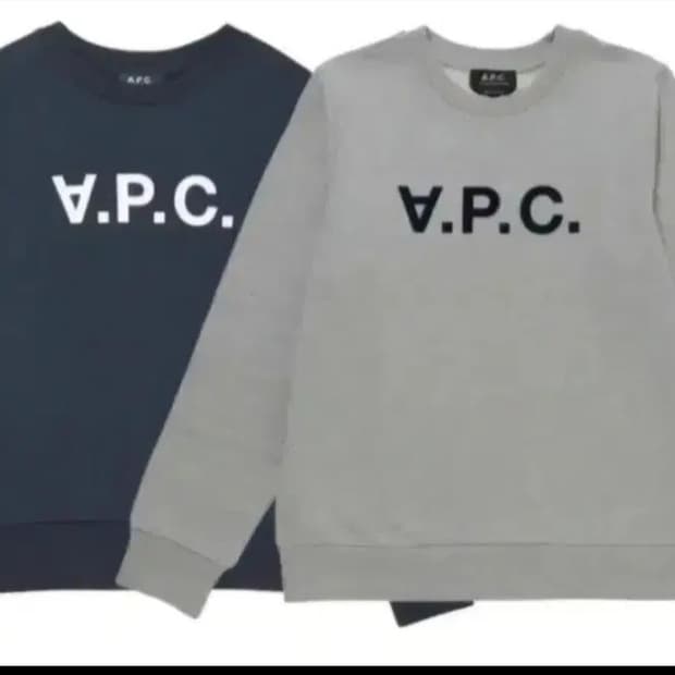A.P.C. V.P.C. 로고 맨투맨 네이비/회색