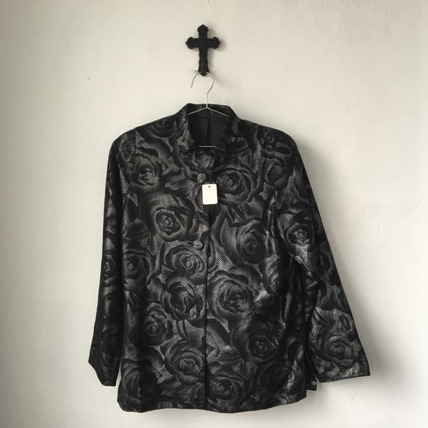 Flower pattern glossy jacket