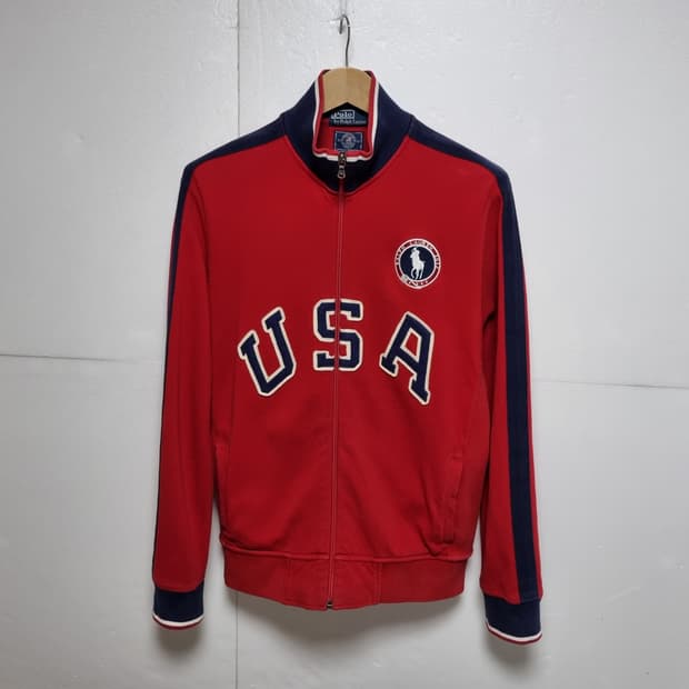 남성 레어 폴로 빈티지 USA 미국 올림픽팀 집업 빅레터링