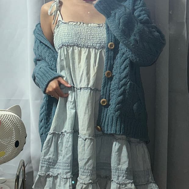 모리 데님 st 원피스 유니클로 꽈베기 가디건