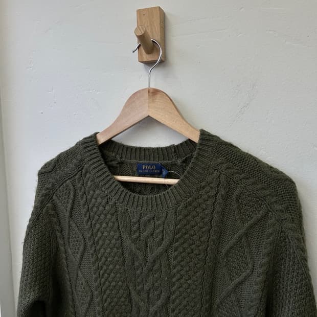 15679 - 폴로 랄프로렌 카키 케이블 니트