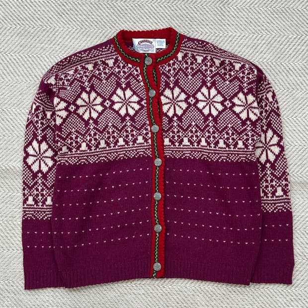 캠브릿지 노르딕 패턴 울 가디건 r2758