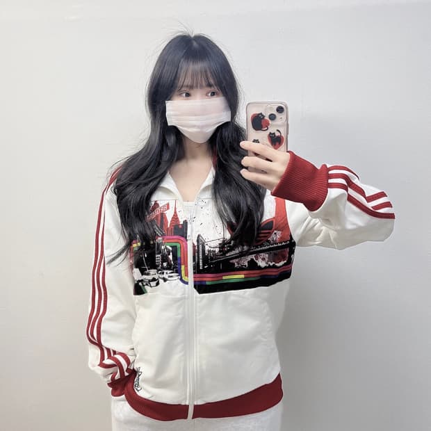 아디다스 x 빌 맥멀런 아디컬러 트랙탑 져지 화이트 레드