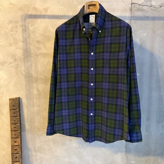 브룩스 브라더스 블랙와치 코듀로이 셔츠 100